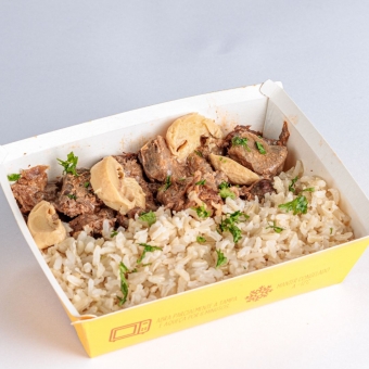 LEG PRESS | STROGONOFF DE CARNE / ARROZ INTEGRAL