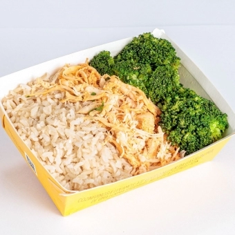 FITNESS | FRANGO DESFIADO / ARROZ INTEGRAL / BRÓCOLIS