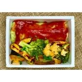 SOFTY | PANQUECA DE ESPINAFRE COM FRANGO / MIX DE LEGUMES ASSADO