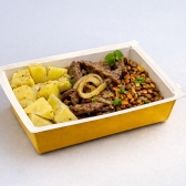 UP POWER | ISCA DE ALCATRA ACEBOLADA / BATATA DOCE / LENTILHA