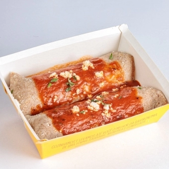 PANQUECA INTEGRAL COM RICOTA AO SUGO